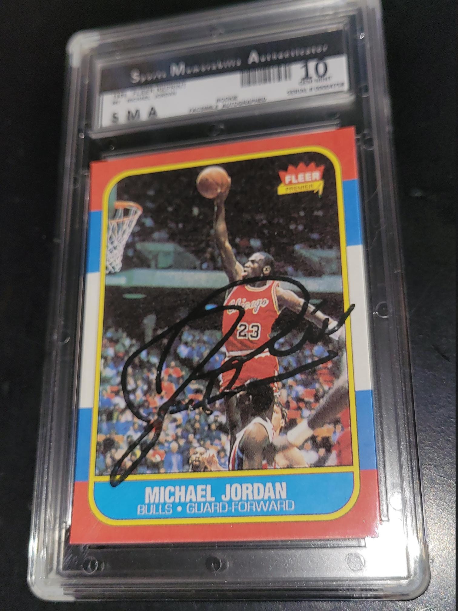 autographed michael jordan rookie card