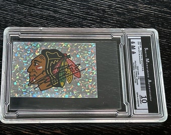 2023 Connor Bedard Pre-Rookie Topps NHL Sticker Foil Blackhawks Facsimile Autographed Prospect RC Rookie Graded Chicago Limited Edition