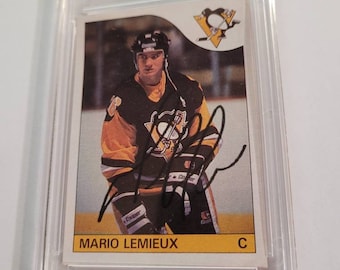 1985 Mario Lemieux Facsimile Autographed Rookie Card Reprint #9 O-Pee-Chee Graded