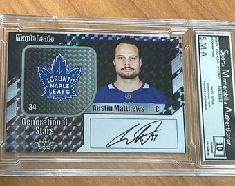 Auston Matthews Ink Series Generational Stars Facsimile Autographed Graded Toronto Maple Leafs TML Edge Icons