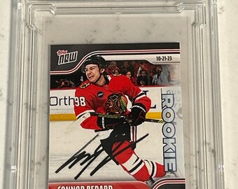 2023 Connor Bedard Rookie Topps Now Facsimile Autographed Prospect RC Rookie Rare Graded Chicago Limited Edition - scores opening goal