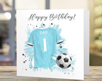 Personalised Football Card for Manchester City Fans - Birthday or Father’s Day Card
