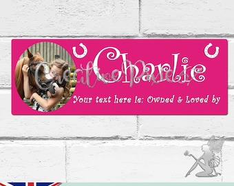 Personalised Stable Door Sign With Photo Horse Name Plate Personalized Aluminium Metal Plaque Ideal Gift