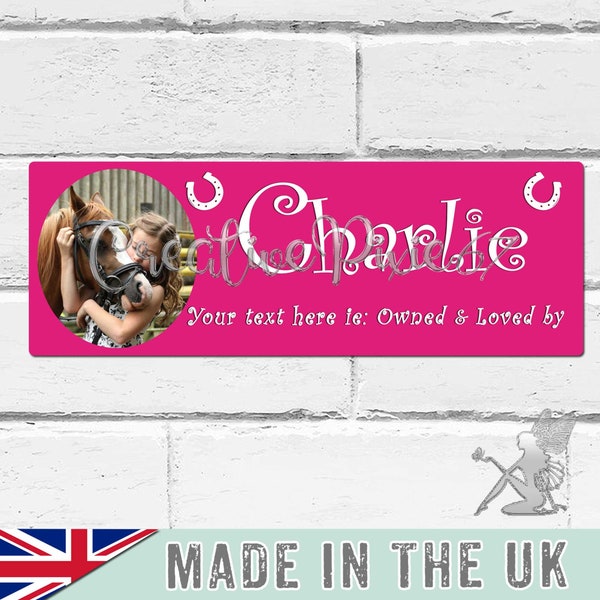 Personalised Stable Door Sign With Photo Horse Name Plate Personalized Aluminium Metal Plaque Ideal Gift