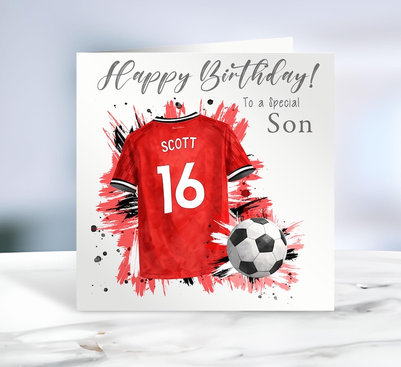 Personalisierte Fußball-Geburtstagskarte von Man Utd – Man Utd Inspiriertes Fangeschenk Bild 2