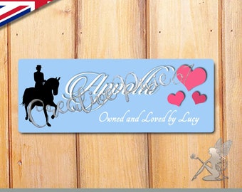 Personalised Stable Door Sign Horse Name Plate Dressage Horses Personalized Aluminium Metal Plaque Ideal Gift