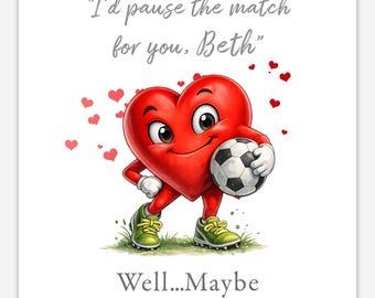 Personalised Football Valentine's Card, Funny Anniversary Gift