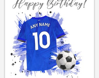 Personalised Football Card Suitable for Chelsea FC Birthday Day Card