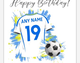 Inspired by Leeds United Birthday Card Personalised – Football Fan Gift