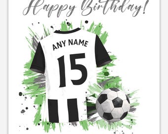 Personalised Football Card Suitable for Newcastle United Fans - Birthday or Father’s Day Card