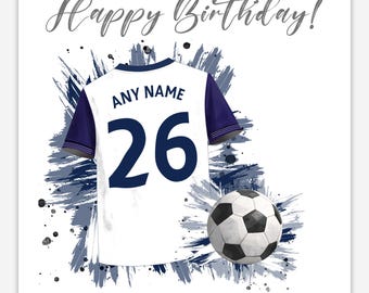 Personalised Spurs Football Birthday Card – Tottenham Hotspur Fan Gift