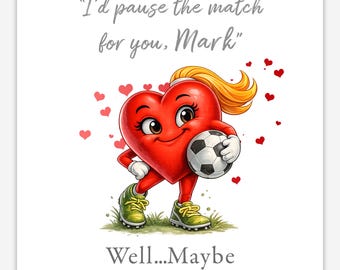 Personalised Football Valentine's Day Card, Funny Anniversary Gift