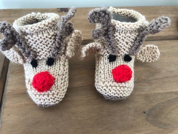 Reindeer Booties Baby Slippers Baby Outfit Babys First