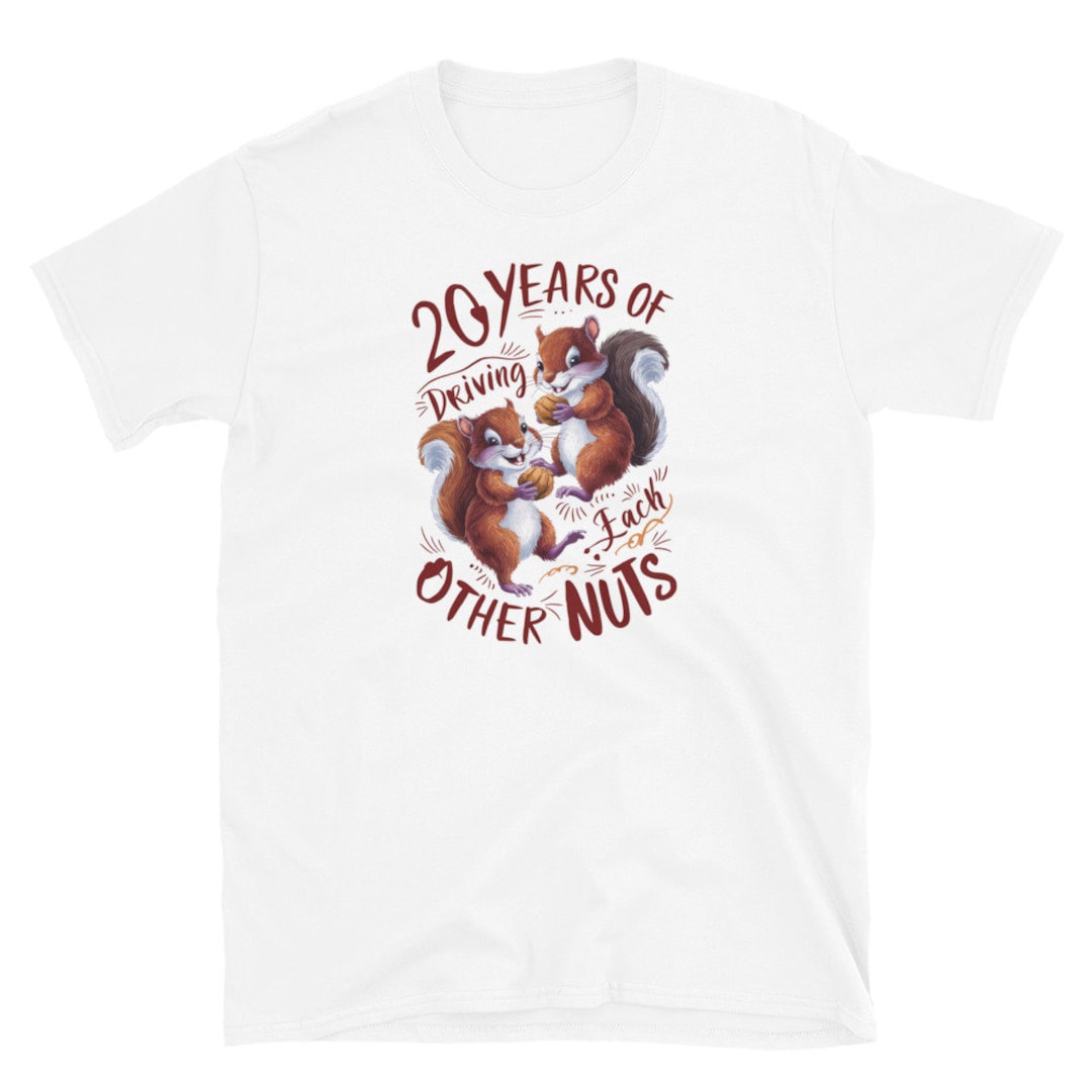 Camiseta De Manga Larga Para 20 Aniversario De Bodas - Estampado Divertido '20 Años Volviéndose Locos' | Para Parejas