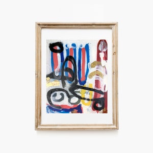 Original Abstract painting on Paper, Neo Expressionism Artwork by Gabriele Di Stefano