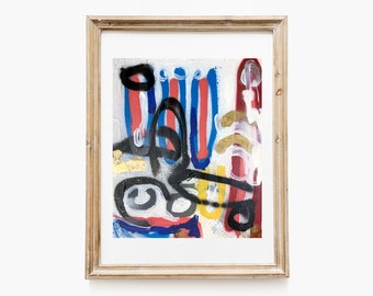 Original Abstract painting on Paper, Neo Expressionism Artwork by Gabriele Di Stefano