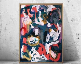 Original abstract painting, 40x50cm &quot;Basket of fruits&quot; 2021