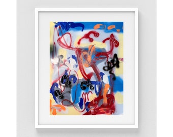 Contemporary Original Artwork, 42x56cm, Oil, acrylic, spray on Paper 420g/m, Street Art Modern Painting