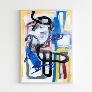 Original Abstract painting on Paper, Neo Expressionism Artwork by Gabriele Di Stefano