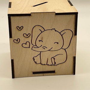 Laserdatei, Kinderspardose Holz, Acryl, Spardose,