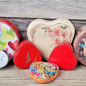 30pcs Heart Shaped Metal Tins Box with Lids Candy Boxes Heart Empty Tin Candies Jar for Valentines Day Birthday, Size: 7, Red