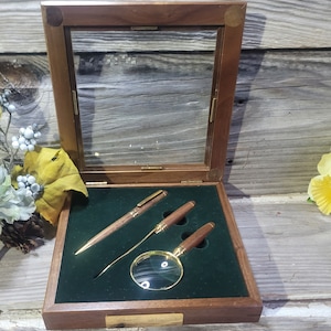 Desk Gift Set | Magnifying Glass Pen Letter Opener