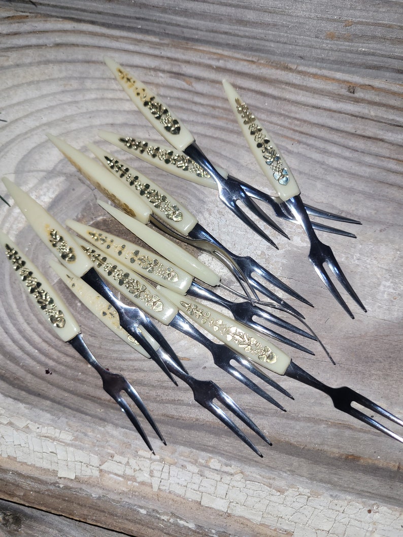 Set of Vintage Hors D'oeuvres Forks Food Picks Cocktail Forks Etsy