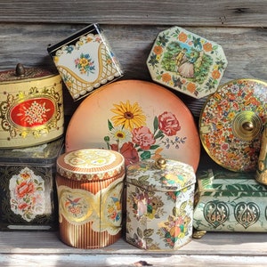 Vintage tea candy chocolate or cookie tins from Anderson SC Estate