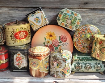 Vintage tea candy chocolate or cookie tins from Anderson SC Estate