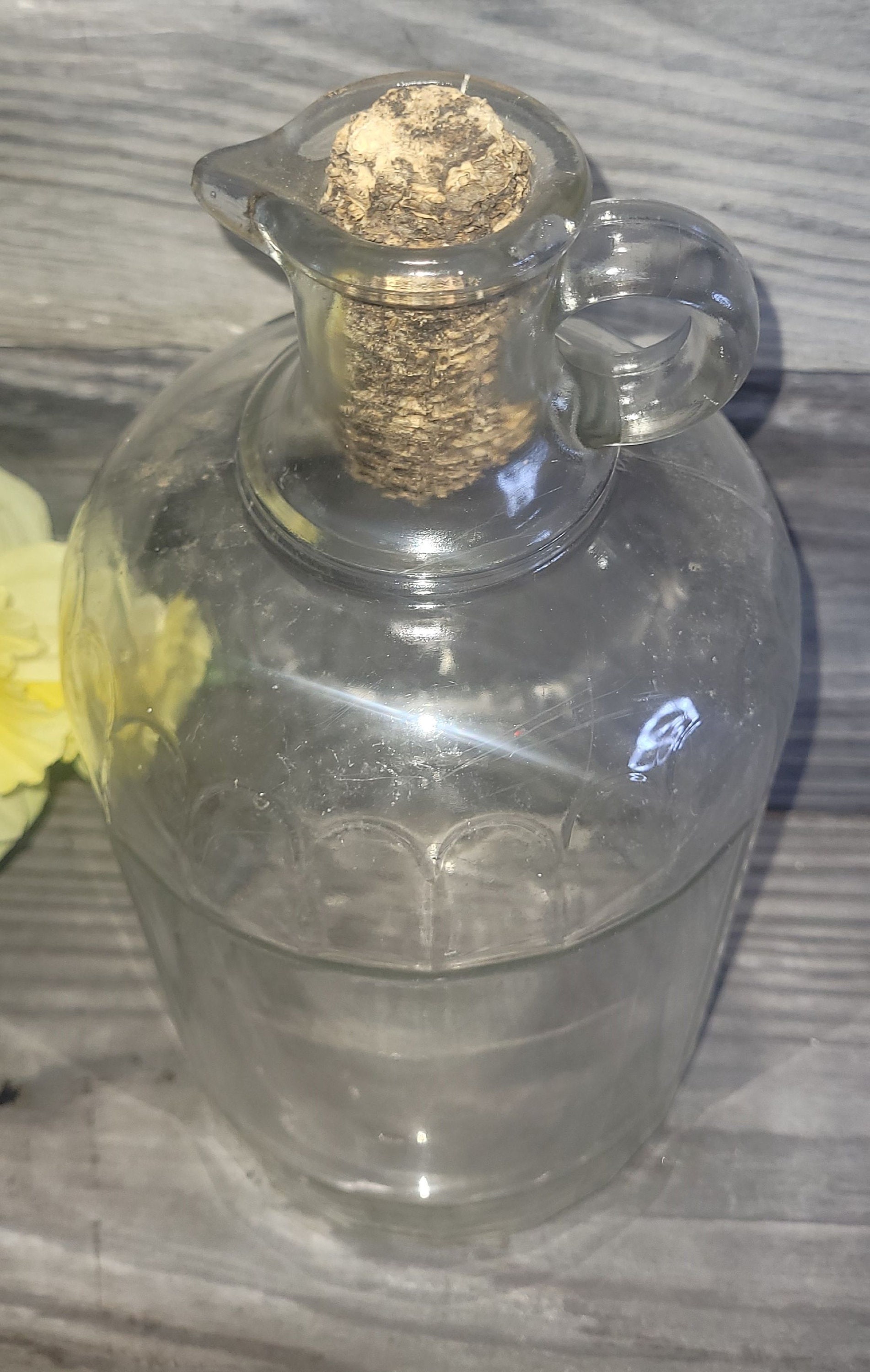Vintage White House Vinegar Glass Jar With Cork and Spout Etsy
