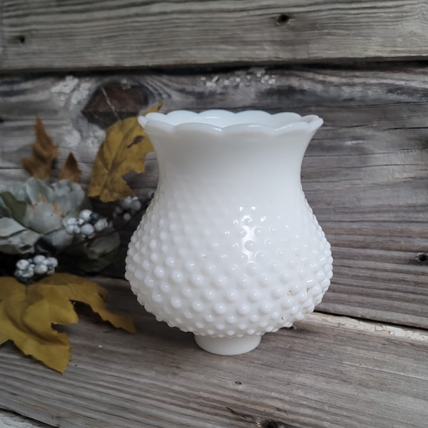 Vintage Hobnail Milk Glass Chandelier Lamp Globe | Fenton