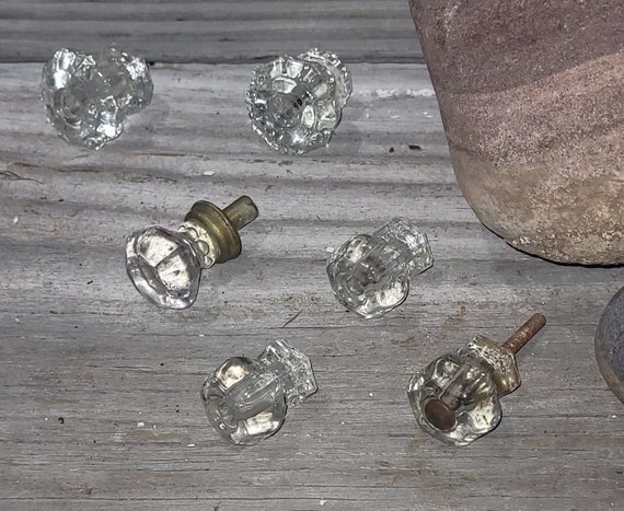 Vintage Glass Knobs for Furniture Glass Drawer Pull Etsy