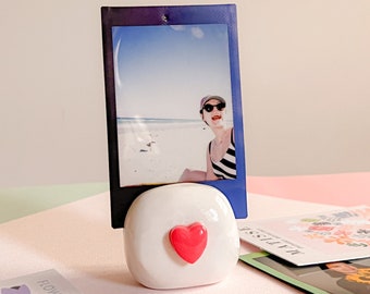 Handcrafted Photo Stand / Polaroid Photo Stand / Handshaped from clay / Picture Holder / Modern Home Decor / Picture Stand / Unique Gift