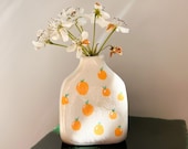 Orange Tiny Vase contemporary home decor Handshaped and handpainted unique vase mini pottery vase Boho Decor Hygge Birthday gift