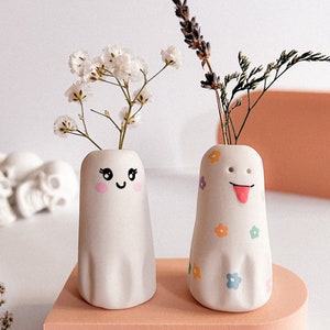 Ghost Tiny Vase / Handshaped Halloween Gift / Ghost Figurine / Halloween Decor / Cute Boo / Boo&#39;s for kids / Funky Ghost Decor / unique gift