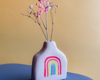 Rainbow tiny vase for small dried flowers / Pride Gift / Colorful vase / Rainbow gift / LGBT gift / housewarming gift / unique miniatures