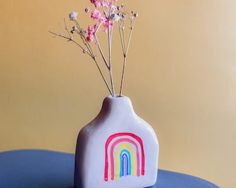 Rainbow tiny vase for small dried flowers / Pride Gift / Colorful vase / Rainbow gift / LGBT gift / housewarming gift / unique miniatures