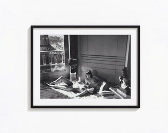Mannequins Liegende Paris Helmut Newton Poster, schwarz und weiß Wandkunst, Vintage Druck, Fotografie Drucke, Fotokunst Kunstdruck in Museumsqualität