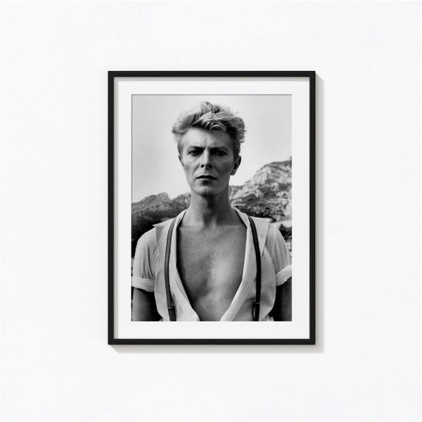 David Bowie Print, Helmut Newton Poster, Black and White Wall Art, Vintage Print, Photography Prints, Museum Quality Photo Art Print