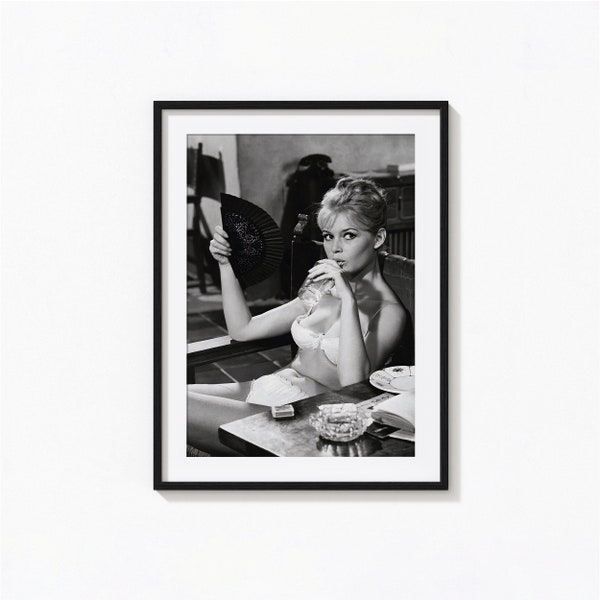 Brigitte Bardot Bikini Print, Vintage Hollywood Black and White Wall Art, Vintage Print, Photography Prints, Museum Quality Photo Art Print
