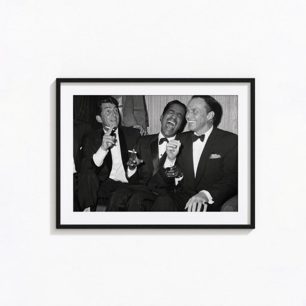 The Rat Pack Print Dean Martin, Sammy Davis, Frank Sinatra Black and White Wall Art, Vintage Print, Photography Prints, Museum Quality Print