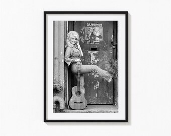 Dolly Parton Print, Dolly Parton Music Black and White Wall Art, Vintage Print, Photography Prints, Museum Quality Photo Art Print