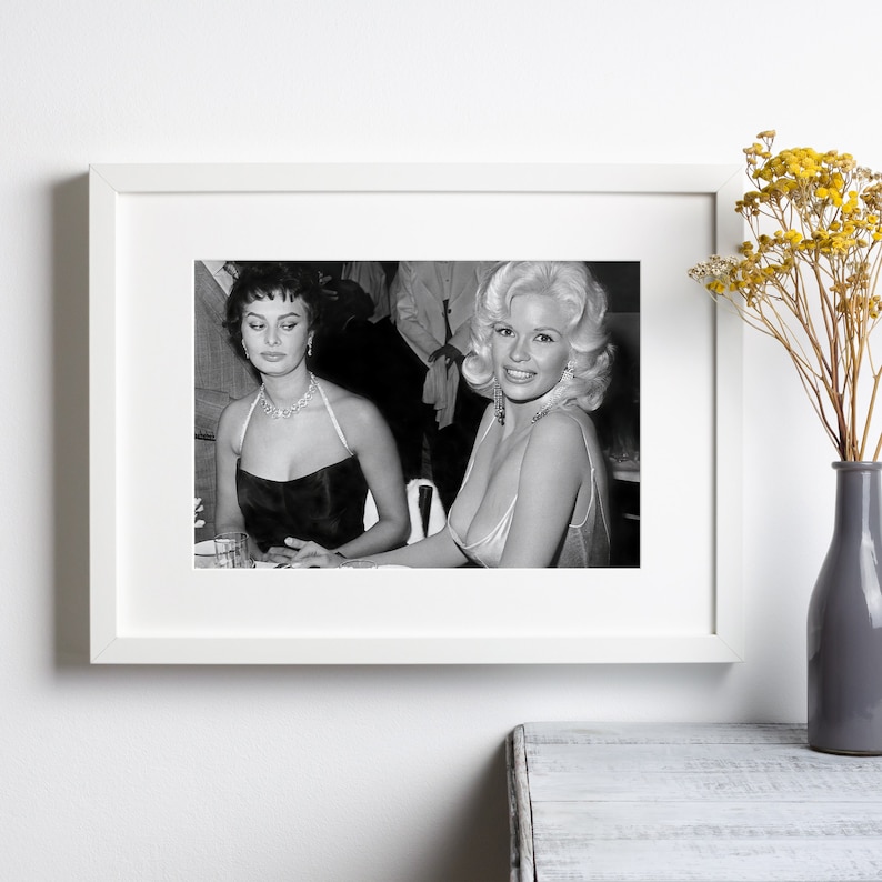 Sophia Loren and Jayne Mansfield Poster Hollywood Black and Etsy