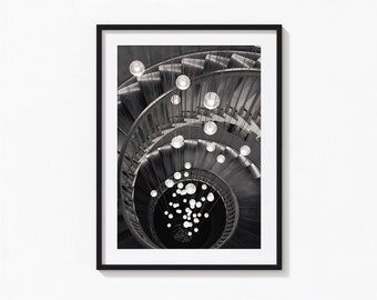 Vertigo Stairs Print, Black and White Wall Art, Vintage Print, Photography Prints, Museum Quality Photo Art Print
