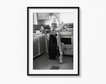 Barbara Roscoe print, keuken wand decor, zwart-witte muur kunst, vintage print, fotografie prints, museum kwaliteit foto kunst print