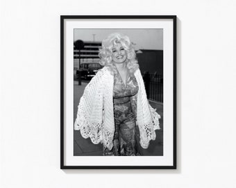 Dolly Parton Print, Dolly Parton Music Black and White Wall Art, Vintage Print, Photography Prints, Museum Quality Photo Art Print