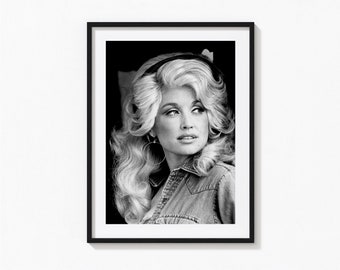 Dolly Parton Print, Dolly Parton Music Black and White Wall Art, Vintage Print, Photography Prints, Museum Quality Photo Art Print