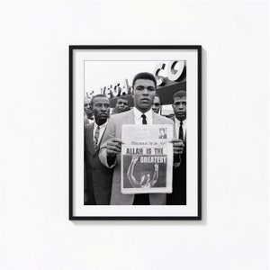 Muhammad Ali Print, Allah is the Greatest, Sports Black and White Wall Art, Vintage Print, Photography Prints, Museum Quality Photo Print