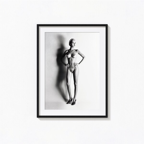 Big Nude I, Paris 1980 Helmut Newton Black and White Wall Art, Vintage Print, Nude Photography Prints, Museum Quality Photo Art Print