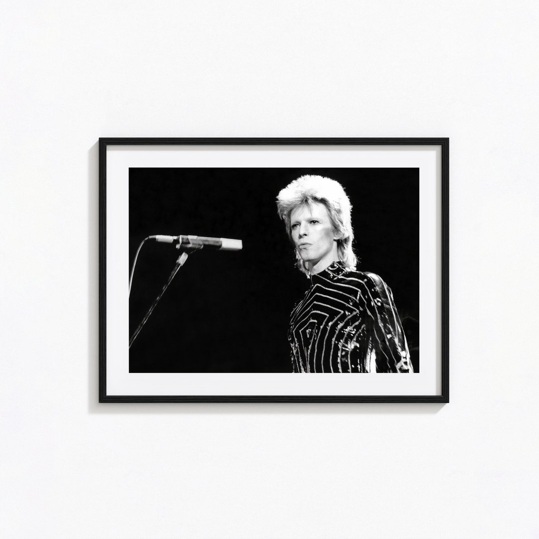 David Bowie Print, Era Bowie in La Poster, Black and White Wall Art